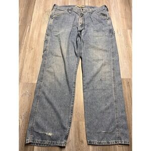 Vintage Lee Dungarees Distressed Baggy Carpenter Jeans Grunge Skater Mens 38x32‎